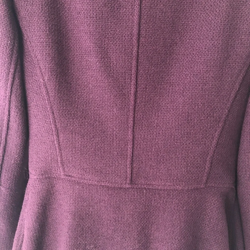 Lafayette 148 Blain Javanese Plum Wool Frayed Waterfall Blazer Jacket Size 4